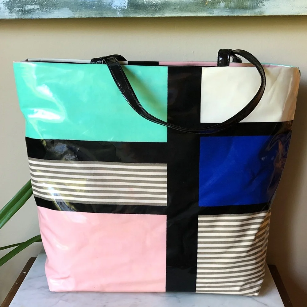 Kate Spade RARE Mondrian Color Block “Bon Shopper” Tote Bag NWT